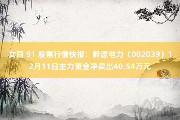 女同 91 股票行情快报：黔源电力（002039）12月11日主力资金净卖出40.54万元