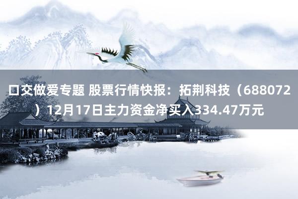 口交做爱专题 股票行情快报：拓荆科技（688072）12月17日主力资金净买入334.47万元