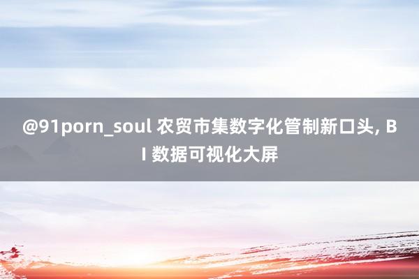 @91porn_soul 农贸市集数字化管制新口头, BI 数据可视化大屏