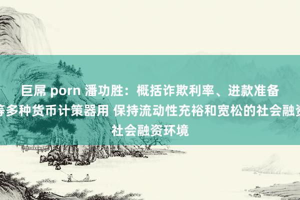 巨屌 porn 潘功胜：概括诈欺利率、进款准备金率等多种货币计策器用 保持流动性充裕和宽松的社会融资环境