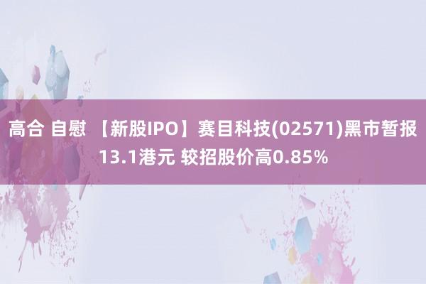 高合 自慰 【新股IPO】赛目科技(02571)黑市暂报13.1港元 较招股价高0.85%