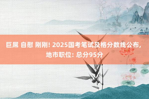 巨屌 自慰 刚刚! 2025国考笔试及格分数线公布, 地市职位: 总分95分