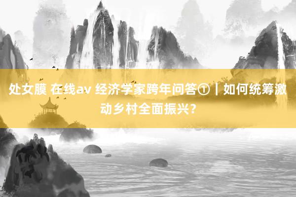 处女膜 在线av 经济学家跨年问答①｜如何统筹激动乡村全面振兴？