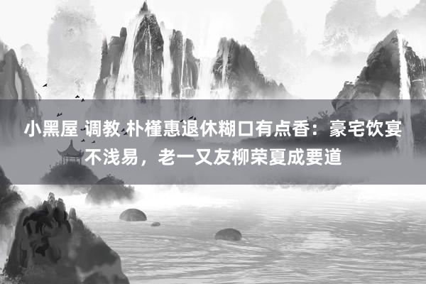 小黑屋 调教 朴槿惠退休糊口有点香：豪宅饮宴不浅易，老一又友柳荣夏成要道