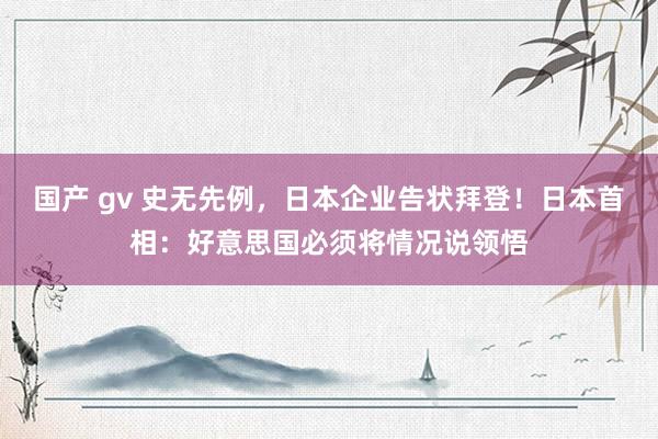 国产 gv 史无先例，日本企业告状拜登！日本首相：好意思国必须将情况说领悟