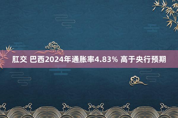 肛交 巴西2024年通胀率4.83% 高于央行预期