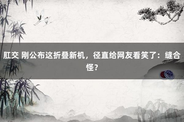 肛交 刚公布这折叠新机，径直给网友看笑了：缝合怪？