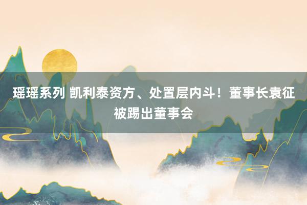 瑶瑶系列 凯利泰资方、处置层内斗！董事长袁征被踢出董事会