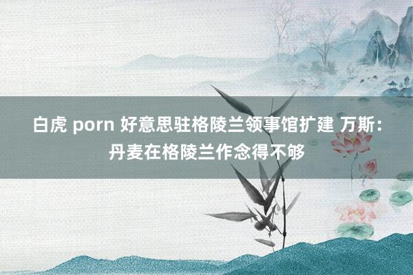 白虎 porn 好意思驻格陵兰领事馆扩建 万斯：丹麦在格陵兰作念得不够