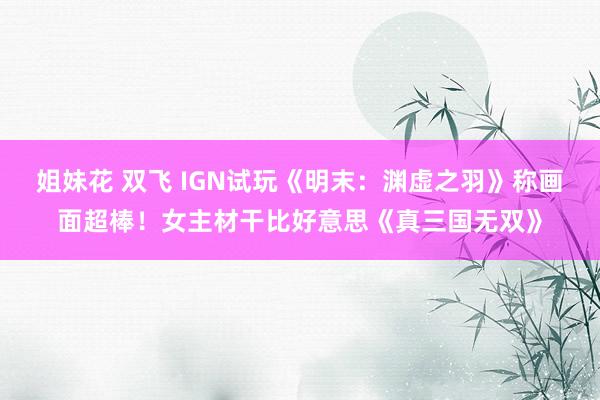 姐妹花 双飞 IGN试玩《明末：渊虚之羽》称画面超棒！女主材干比好意思《真三国无双》