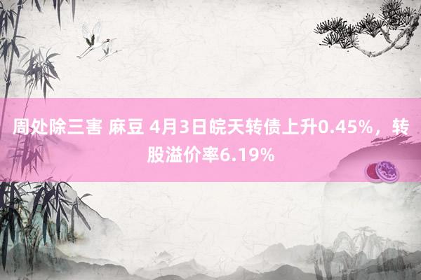 周处除三害 麻豆 4月3日皖天转债上升0.45%，转股溢价率6.19%