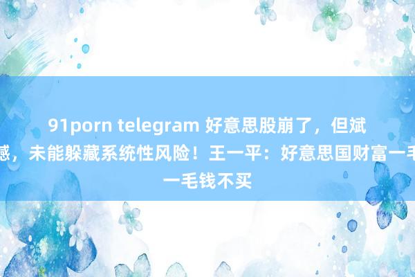 91porn telegram 好意思股崩了，但斌暗示缺憾，未能躲藏系统性风险！王一平：好意思国财富一毛钱不买