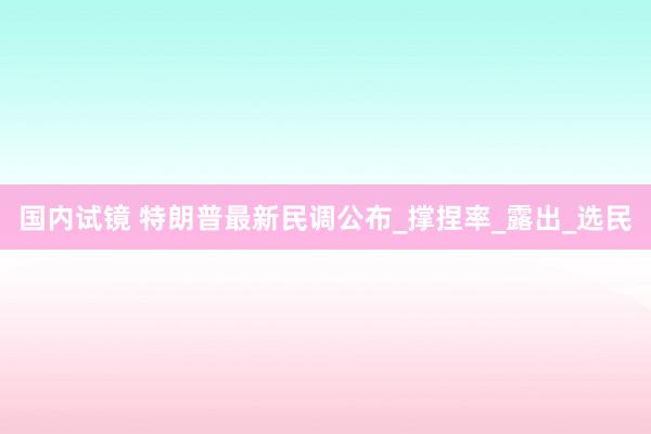 国内试镜 特朗普最新民调公布_撑捏率_露出_选民
