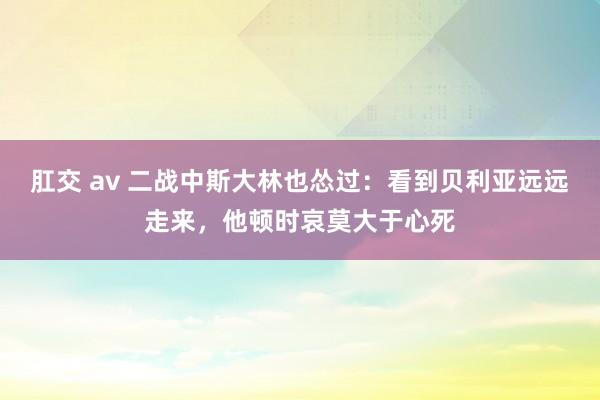 肛交 av 二战中斯大林也怂过：看到贝利亚远远走来，他顿时哀莫大于心死