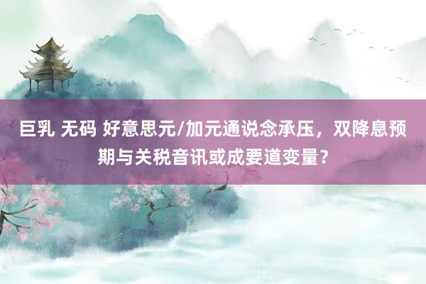 巨乳 无码 好意思元/加元通说念承压，双降息预期与关税音讯或成要道变量？