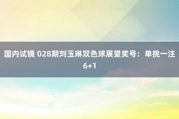 国内试镜 028期刘玉琳双色球展望奖号：单挑一注6+1